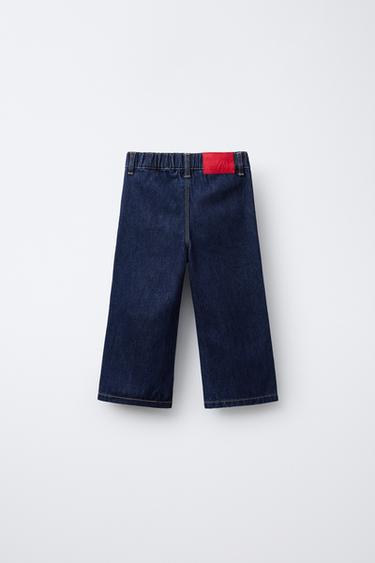 Zara WAVE TRIM POCKET CULOTTE JEANS - Blue