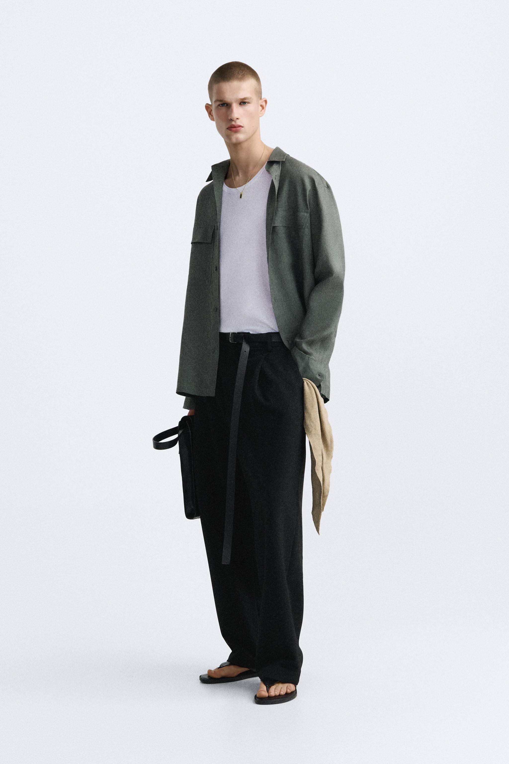 Cropped pants mens sales zara