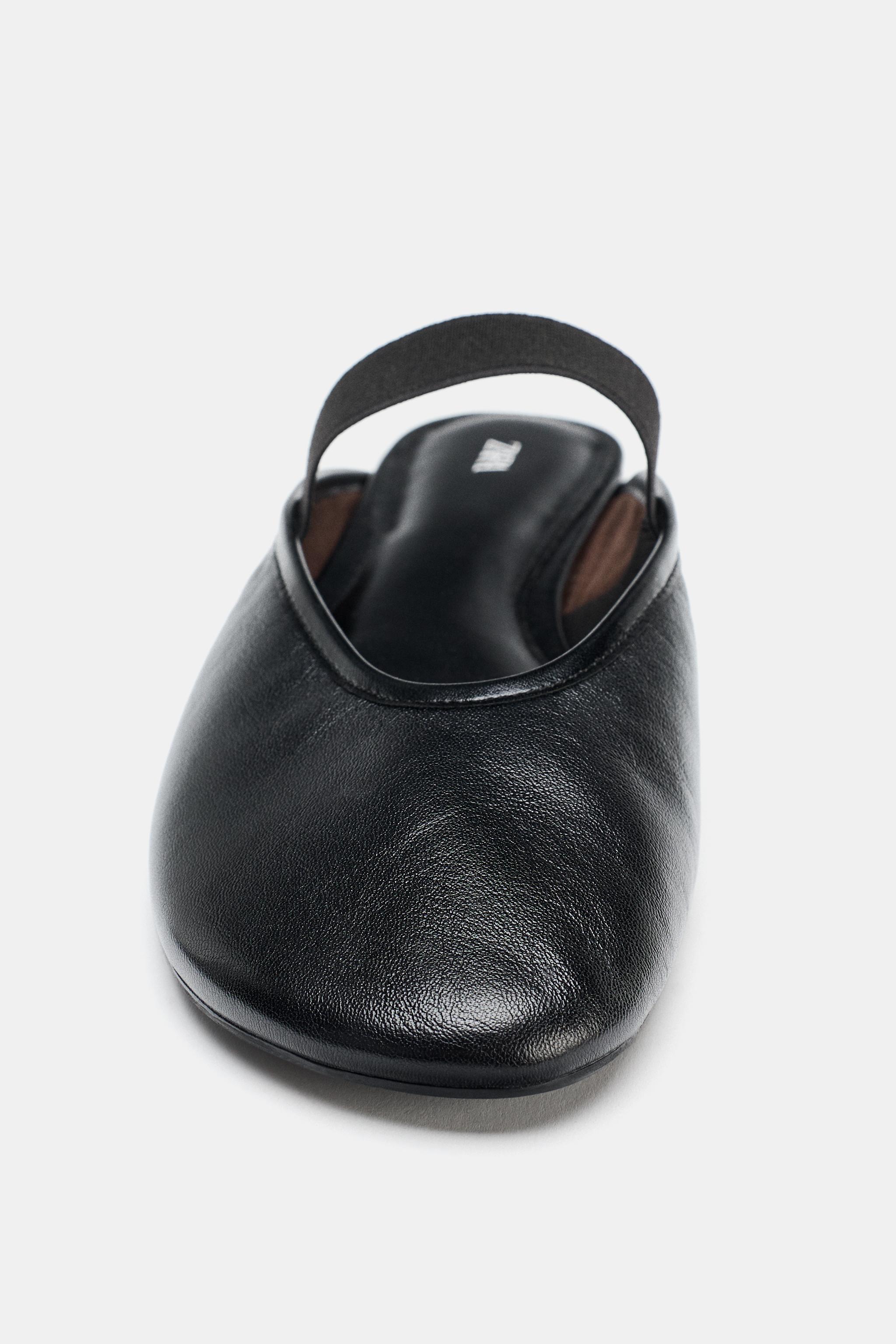 レザーミュールバレエシューズ - ブラック | ZARA Japan / 日本