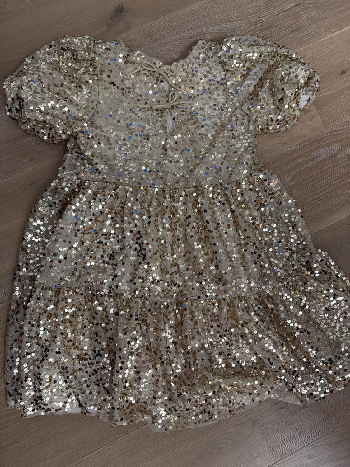 SEQUINNED DRESS WITH TIED DETAIL - Image 3