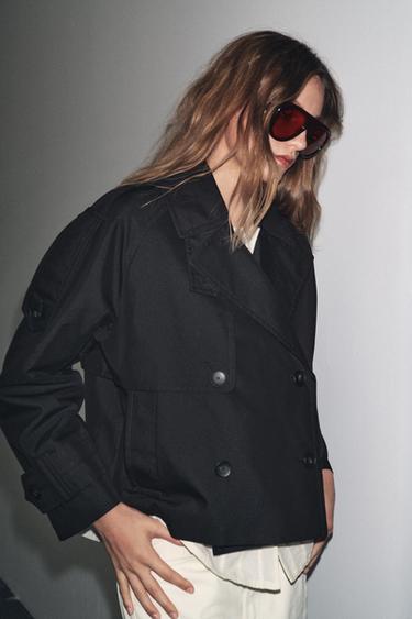 SHORT WATER-REPELLENT TRENCH ZW COLLECTION - Black by Zara