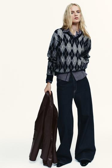 TRF HIGH-WAIST EXTRA WIDE-LEG JEANS - Dark indigo by Zara - Image 0