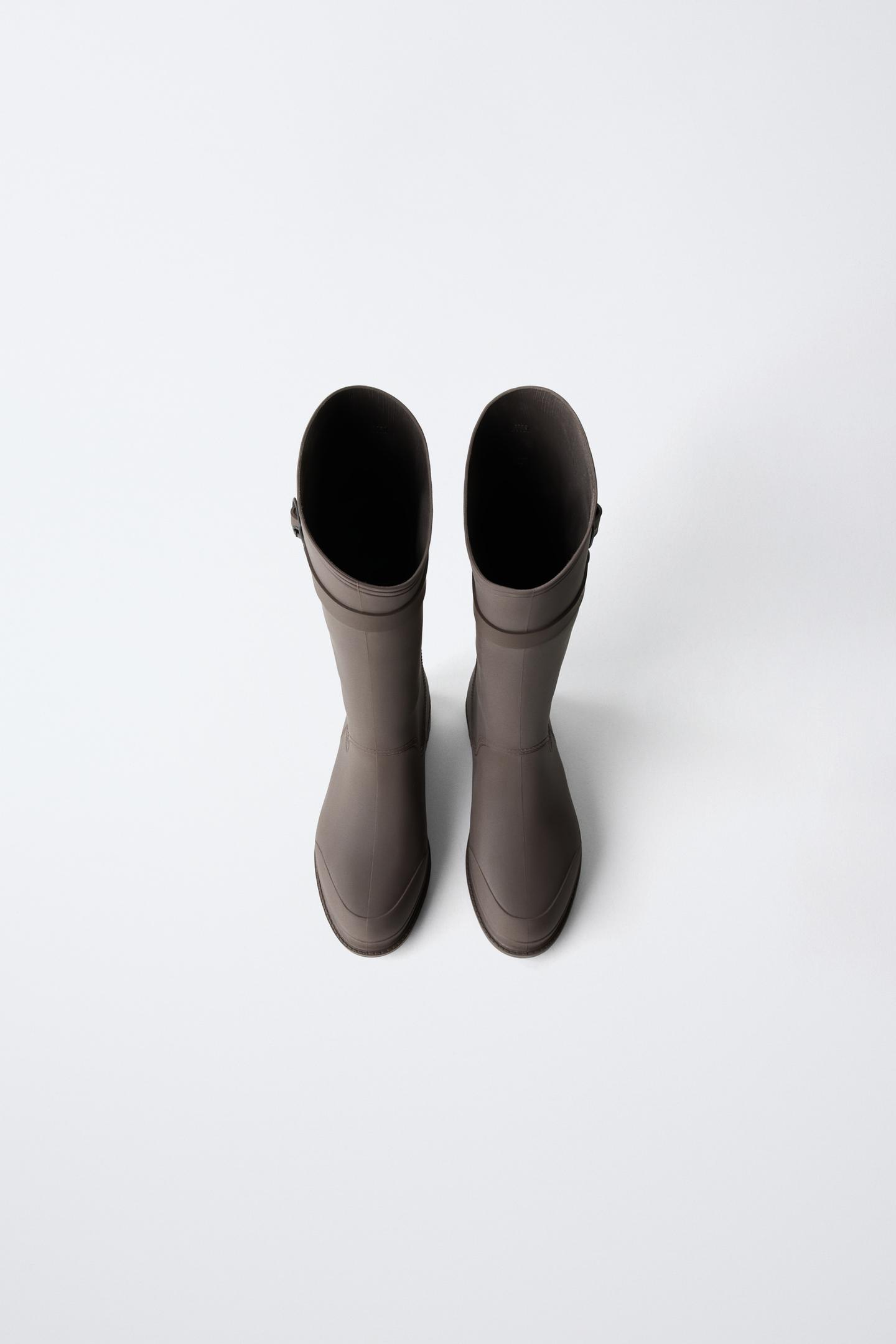 Детские ботинки Zara Buckle Rain Boots, цвет: Коричневый — фото 4