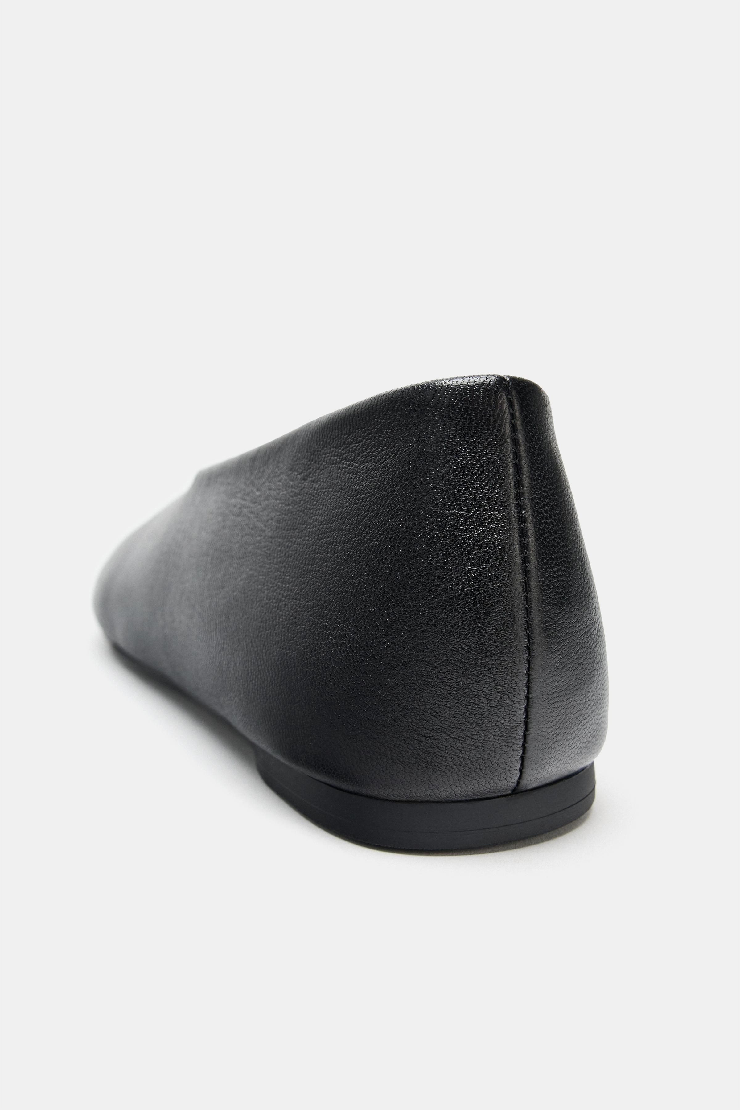 Обувь Zara FLAT LEATHER BALLET FLATS — фото 5
