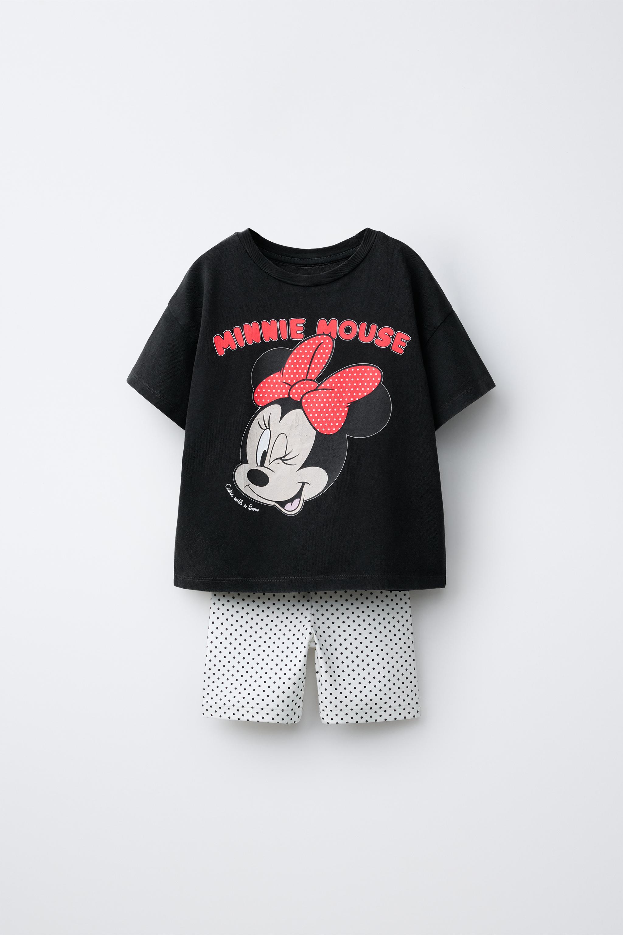 ミニーマウス©ディズニーTシャツ＆サイクリストレギンスドットプリント