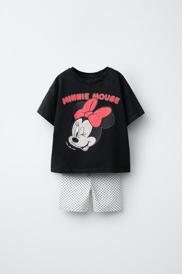 Zara MINNIE MOUSE © DISNEY T-SHIRT AND CYCLING LEGGINGS SET - Black / White - Image 0