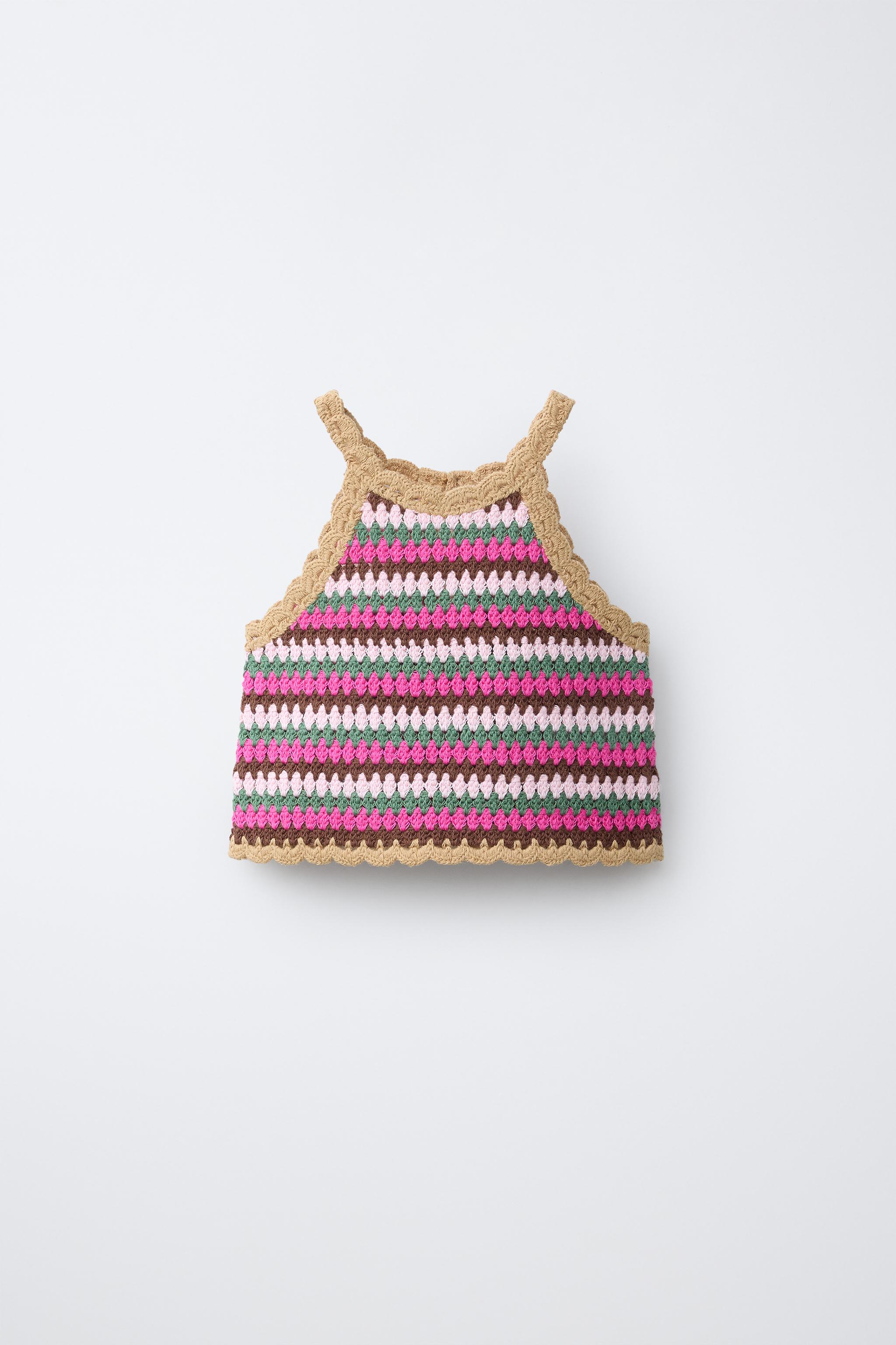TOP EN MAILLE CROCHET À RAYURES