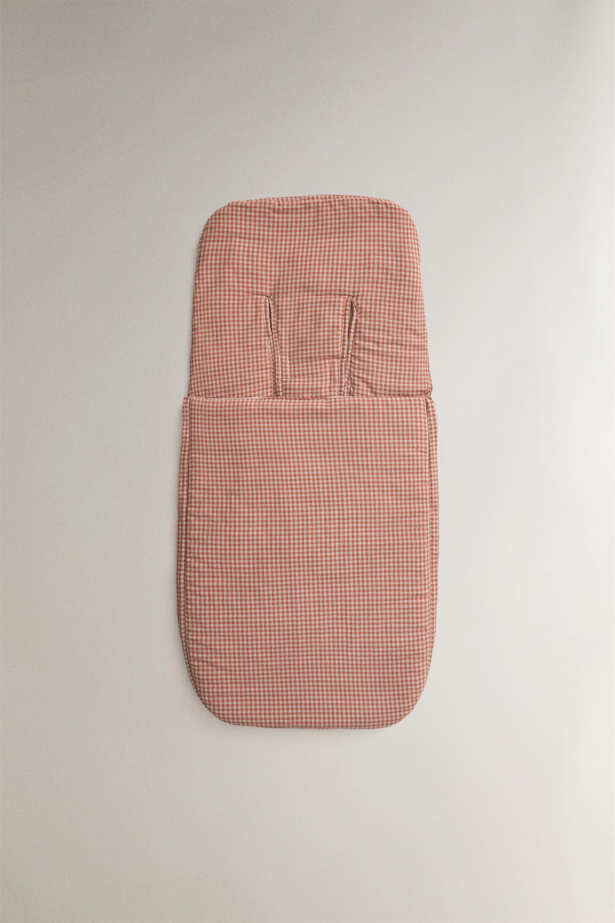 Zara COTTON GINGHAM BABY STROLLER BURLAP