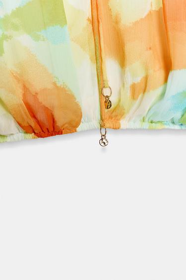 PRINTED CROPPED BLOUSE - TYEAMARILLO by Zara - Image 8