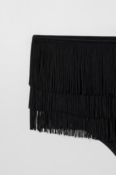 BAS DE BIKINI À FRANGES KATE MOSS X ZARA - Noir de Zara - Image 3