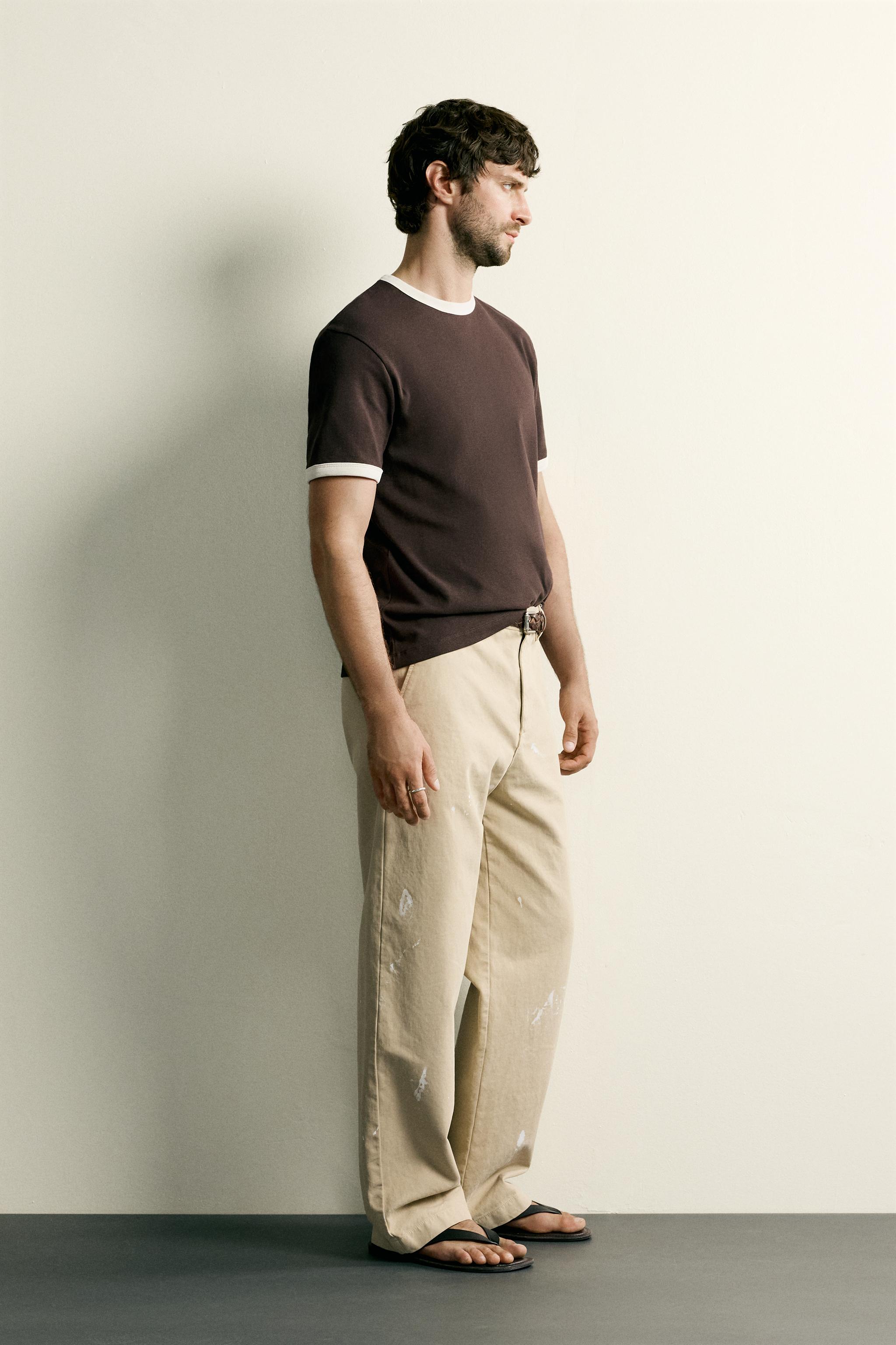 BASIC CONTRAST RIB T-SHIRT