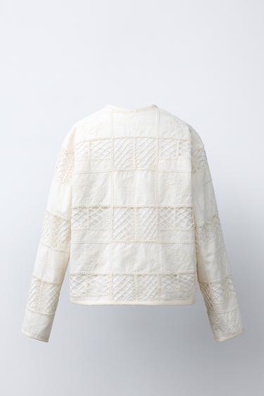 BLOUSON PATCHWORK - Écru de Zara - Image 3