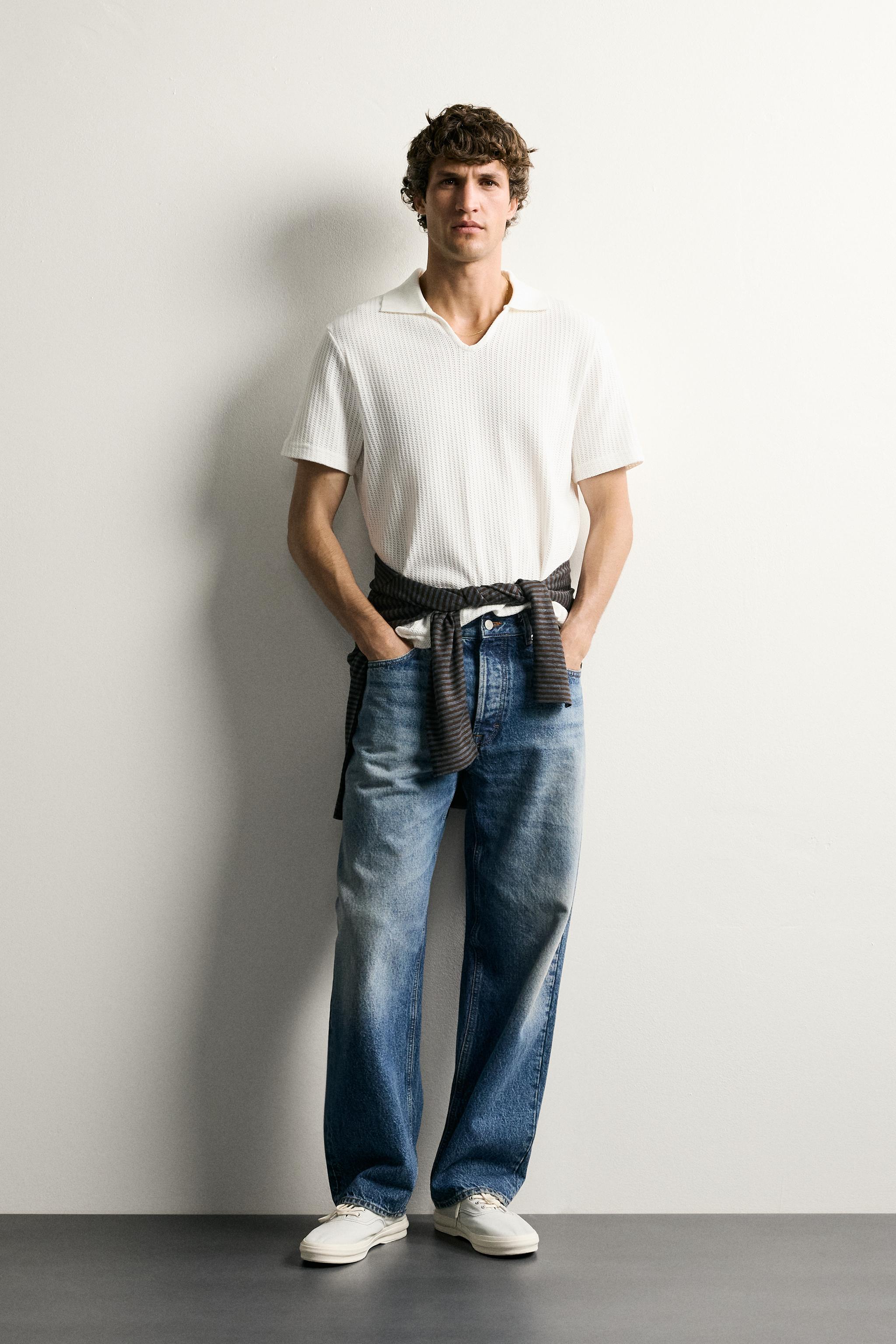 POLO REGULAR FIT STRUCTURÉ AJOURÉ