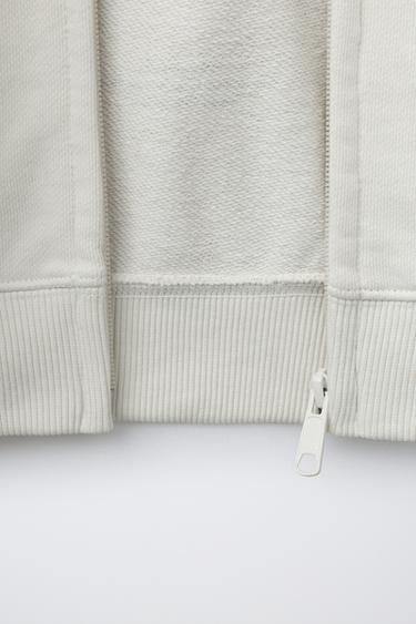 ZIP-UP SPORTY HOODIE - Ecru by Zara - Image 3
