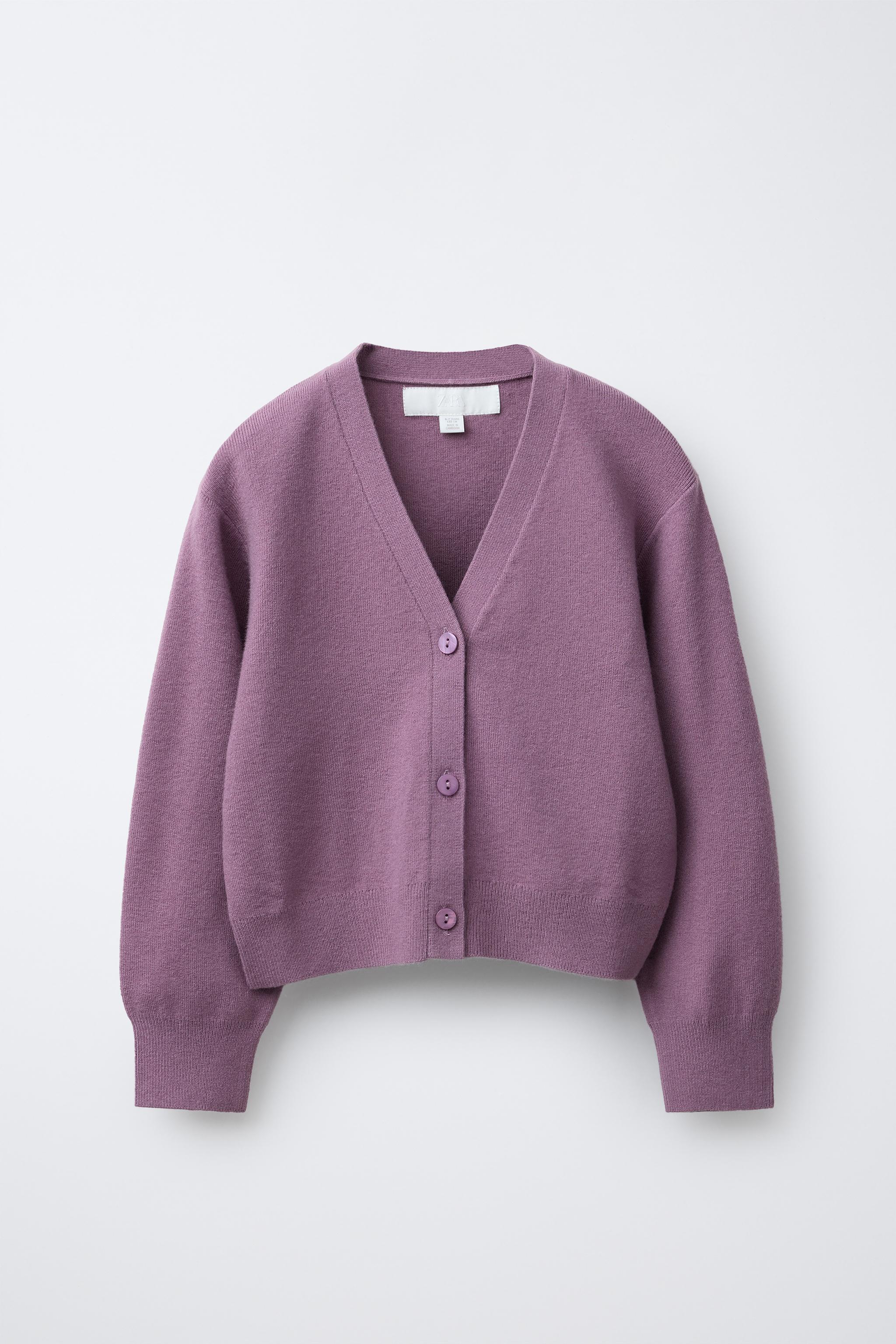 ニットカーディガン - 薄紫 | ZARA Japan / 日本