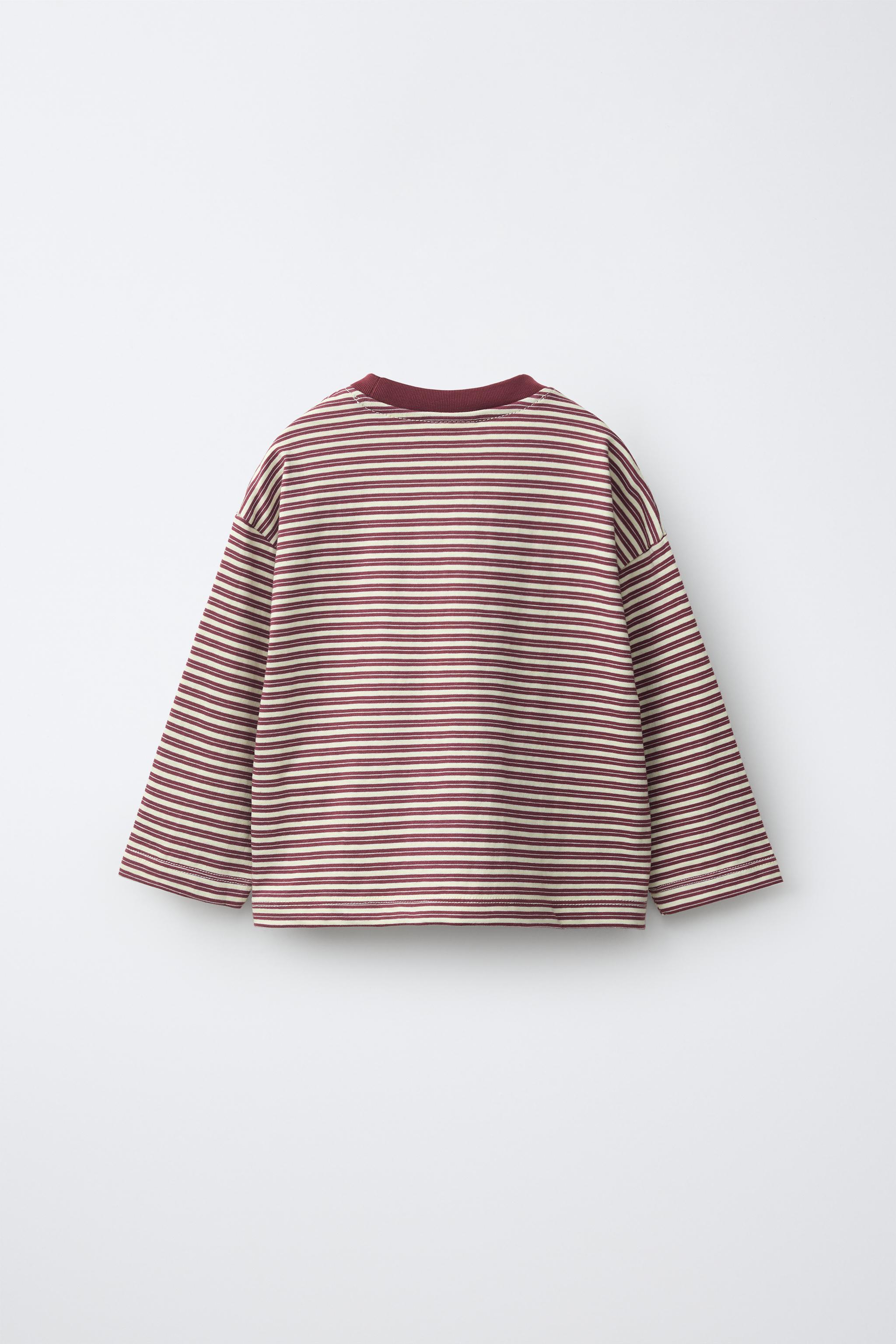 CONTRAST NECK STRIPED T-SHIRT