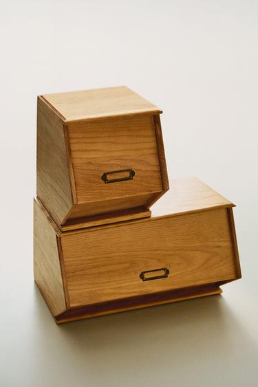 OAK WOOD BREAD BIN - Light brown by Zara