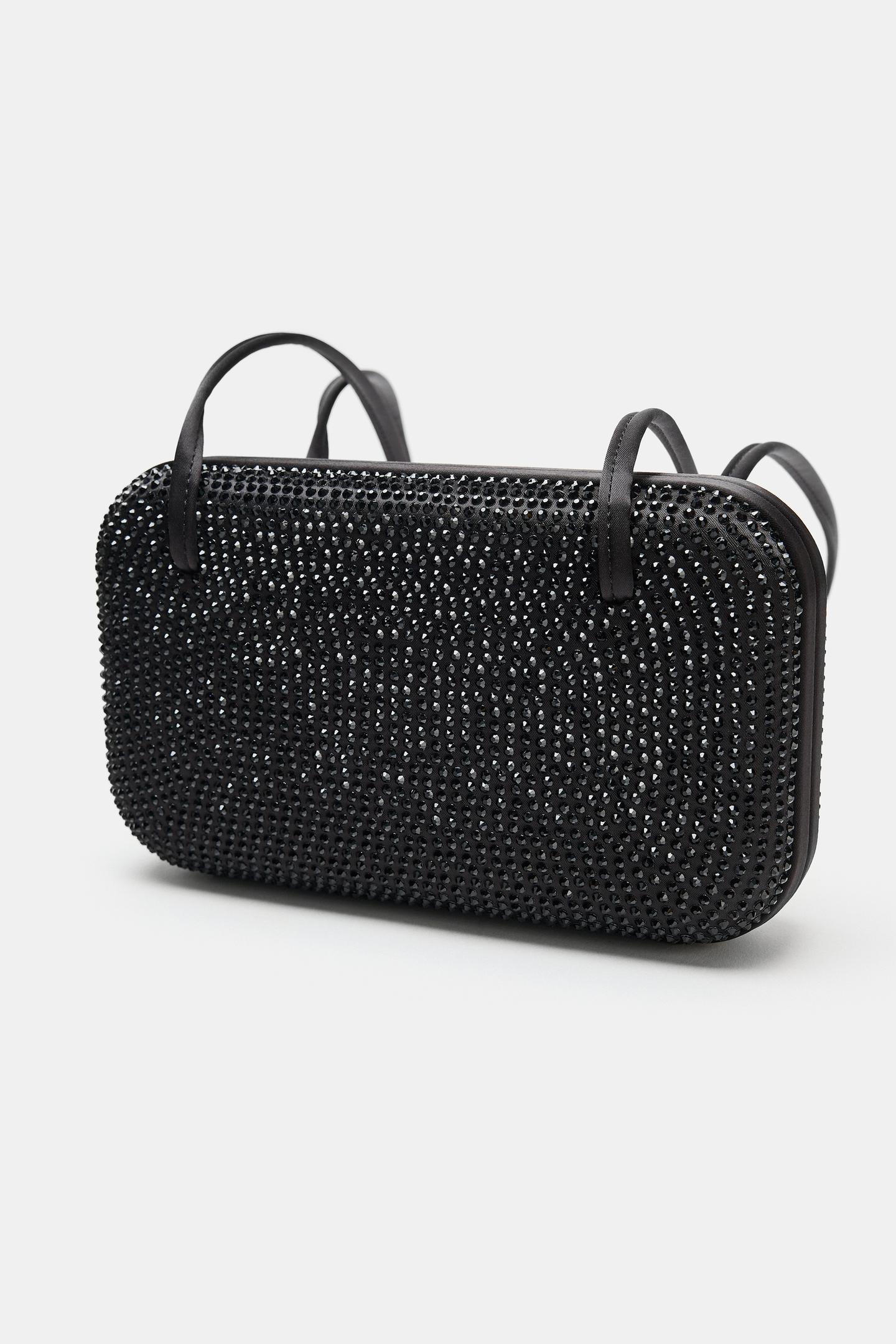Женская сумка Zara Rhinestone Shoulder, цвет: Чёрный — фото 3