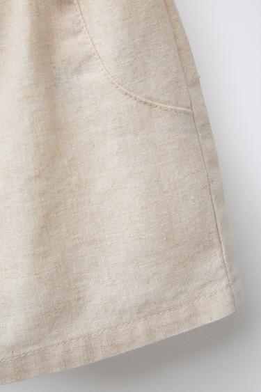 SHORT AVEC LIN - Beige clair de Zara - Image 2