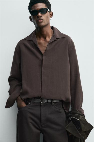 FLOWING POLO SHIRT - Burgundy by Zara - Image 5
