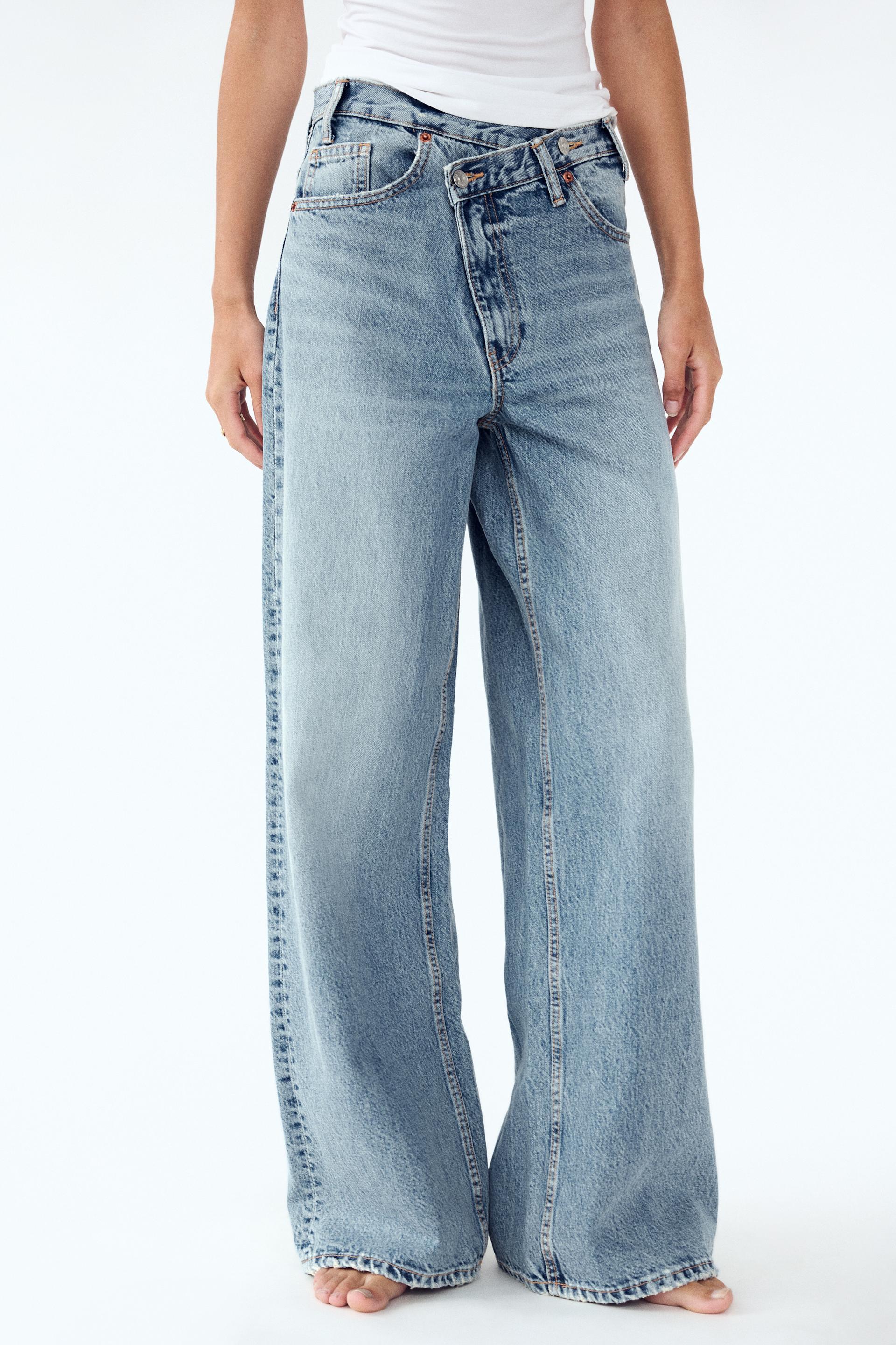 ZARA 今季完売 TRFハイウエスト ワイドレッグ クロスベルト