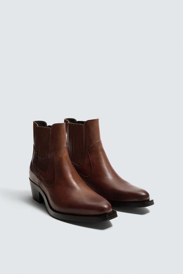 COWBOY-STIEFEL AUS LEDER, LIMITED EDITION - Braun von Zara