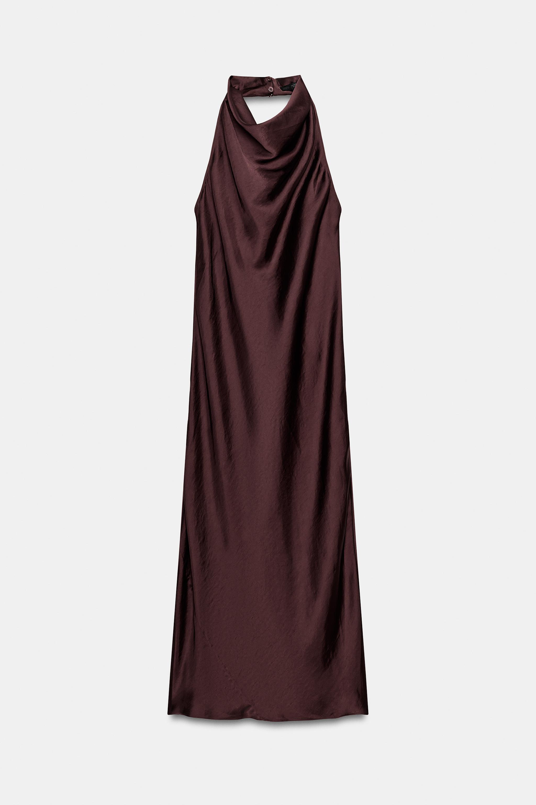 ROBE MI-LONGUE SATINÉE HALTER ZW COLLECTION