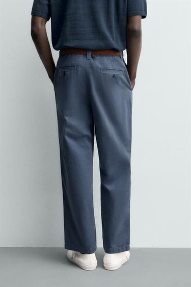 PANTALON CHINO STRAIGHT FIT DÉLAVÉ - Bleu de Zara - Image 2