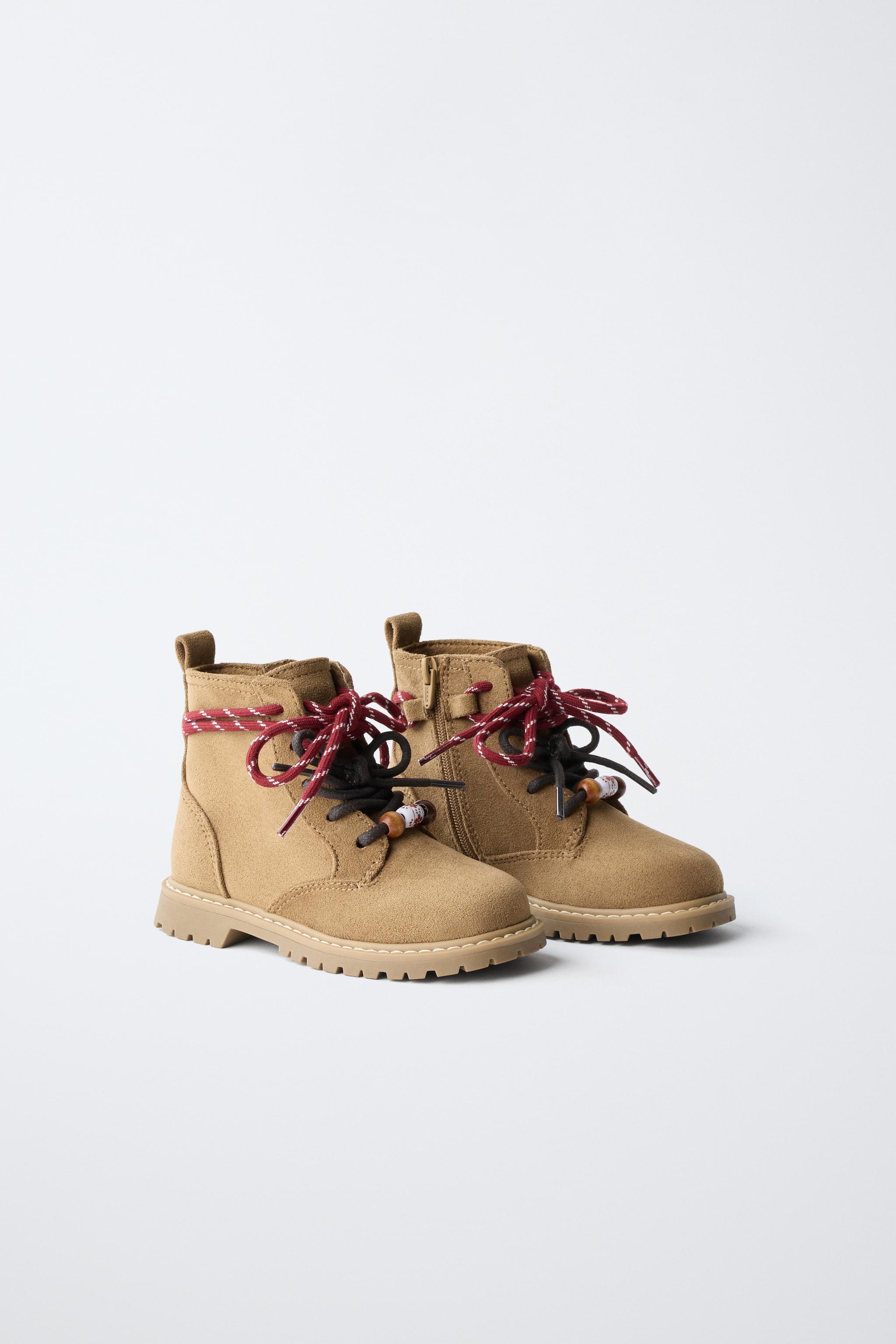 LACE-UP DETAIL BOOTS — Brown