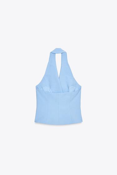 HALTER DOUBLE-BREASTED WAISTCOAT - Sky blue by Zara - Image 4