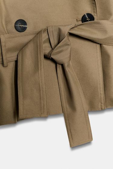GILET CROISÉ À CEINTURE - Kaki de Zara - Image 9