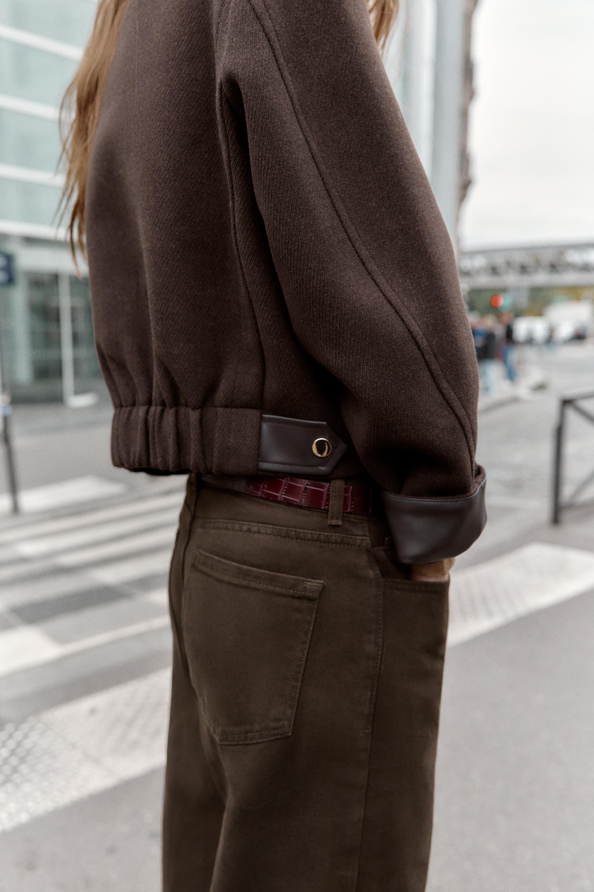 SOFT FAUX LEATHER TRIM JACKET