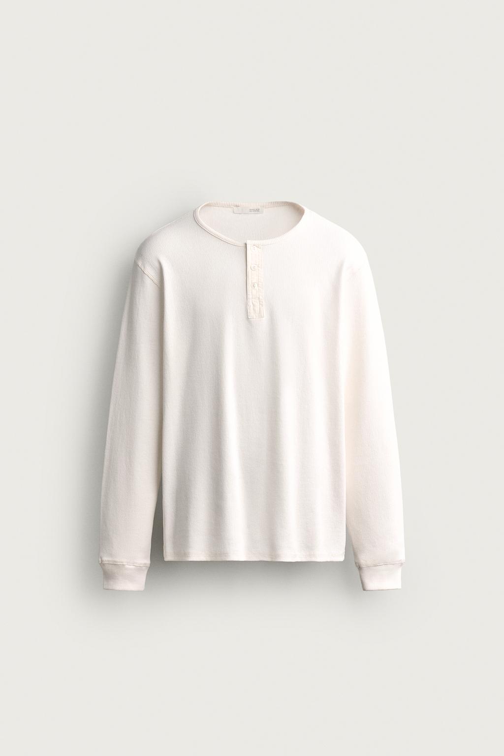LONG SLEEVE HENLEY T-SHIRT