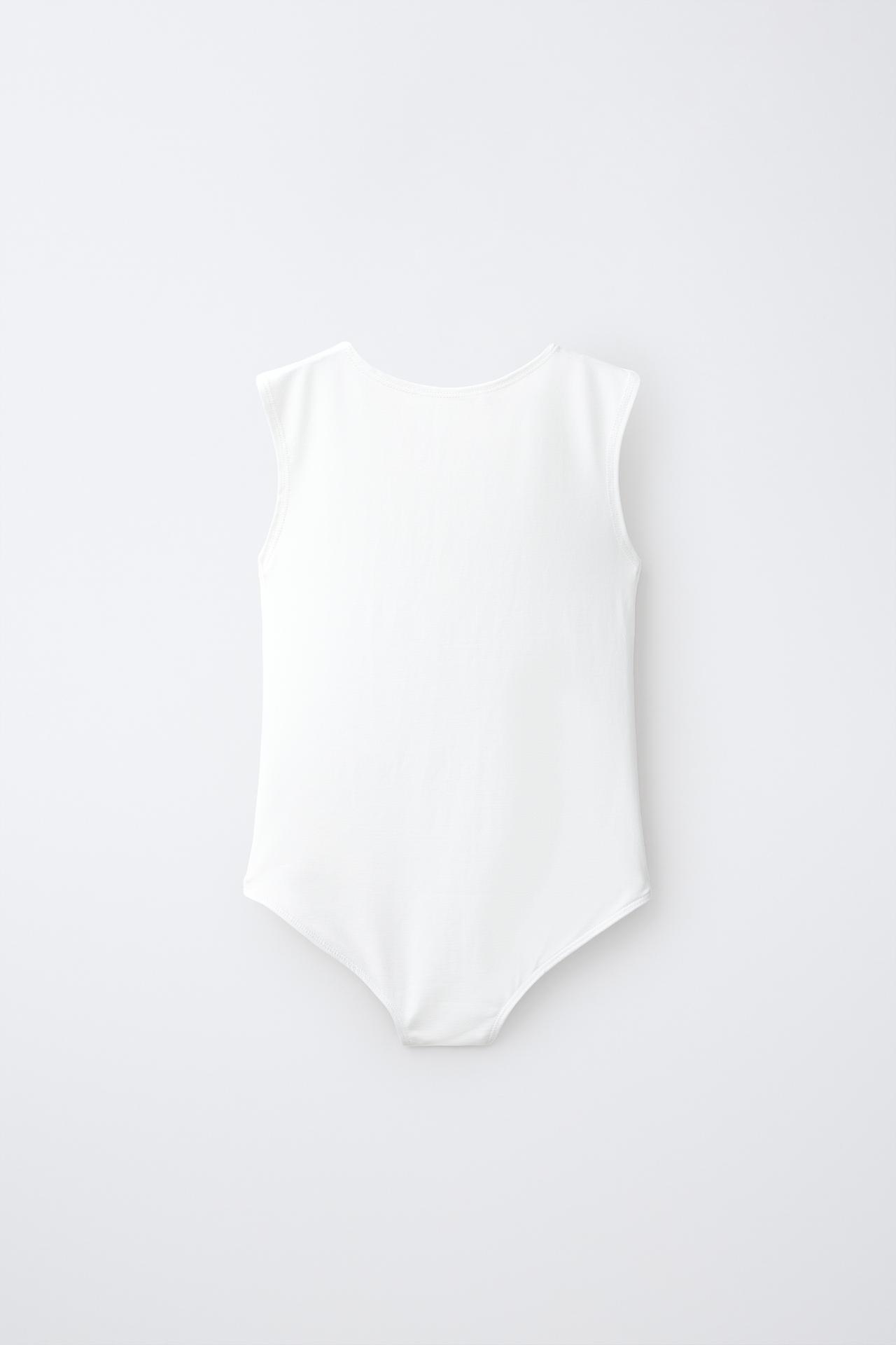 POLYAMIDE SLEEVELESS BODYSUIT — White