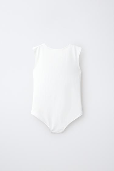 POLYAMIDE SLEEVELESS BODYSUIT — White 2