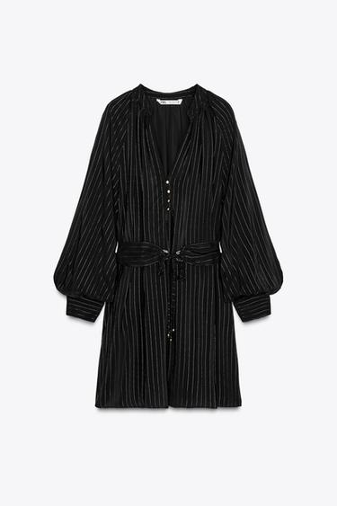 SHIMMERY MINI DRESS - Black by Zara