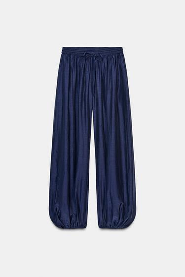 PANTALÓN BOMBACHO ZW COLLECTION - Azul de Zara