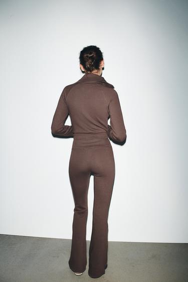 FLARE FLEECE TROUSERS - Brown by Zara - Image 4