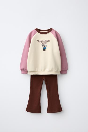 KOMPLET Z MYSZKĄ MINNIE © DISNEYA Z RAGLANOWYMI RĘKAWAMI - Brązowy Zara