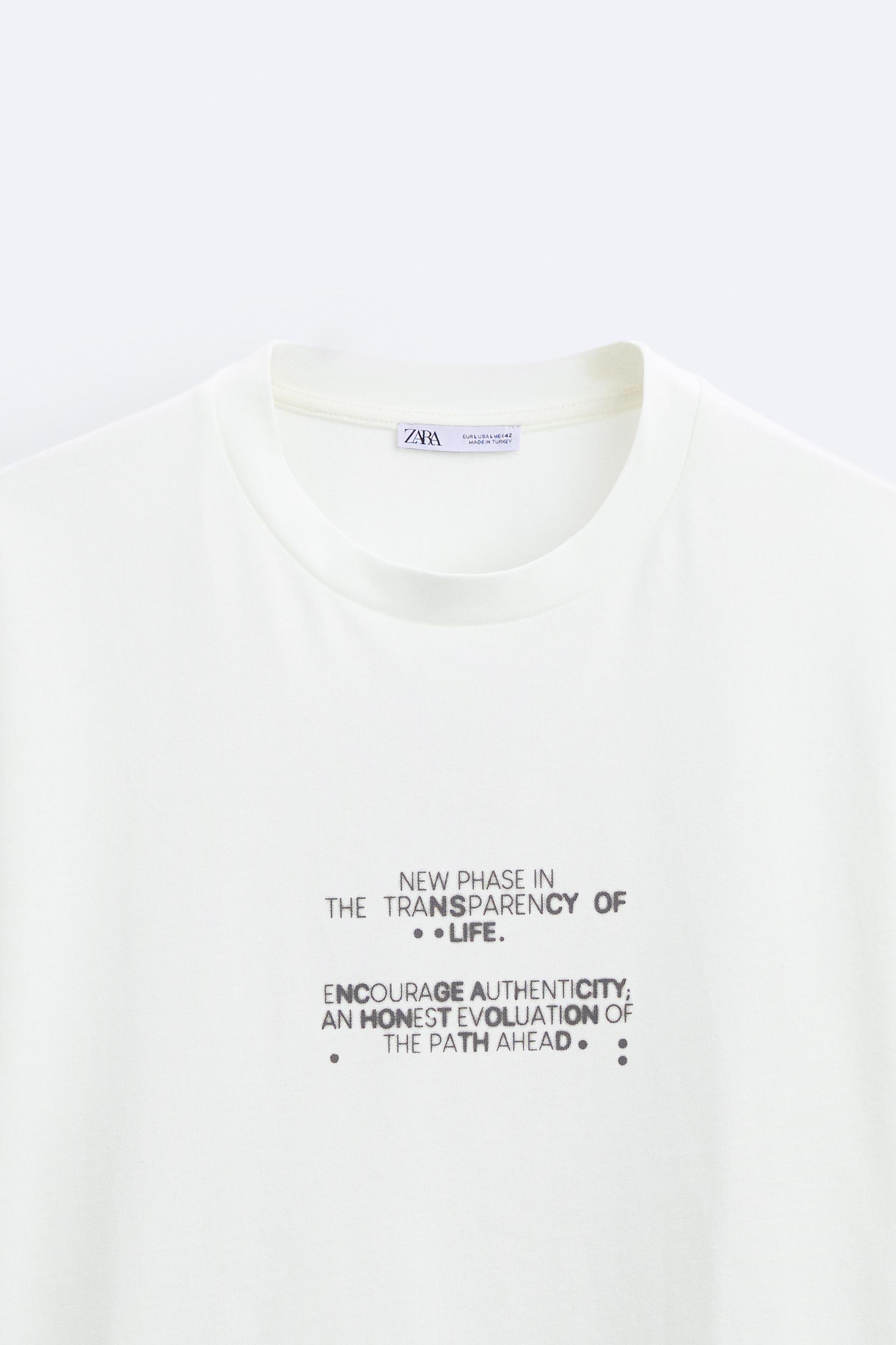 TEXT PRINT T-SHIRT - Oyster-white