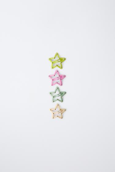 LOT DE QUATRE PINCES ÉTOILES - Fuchsia de Zara