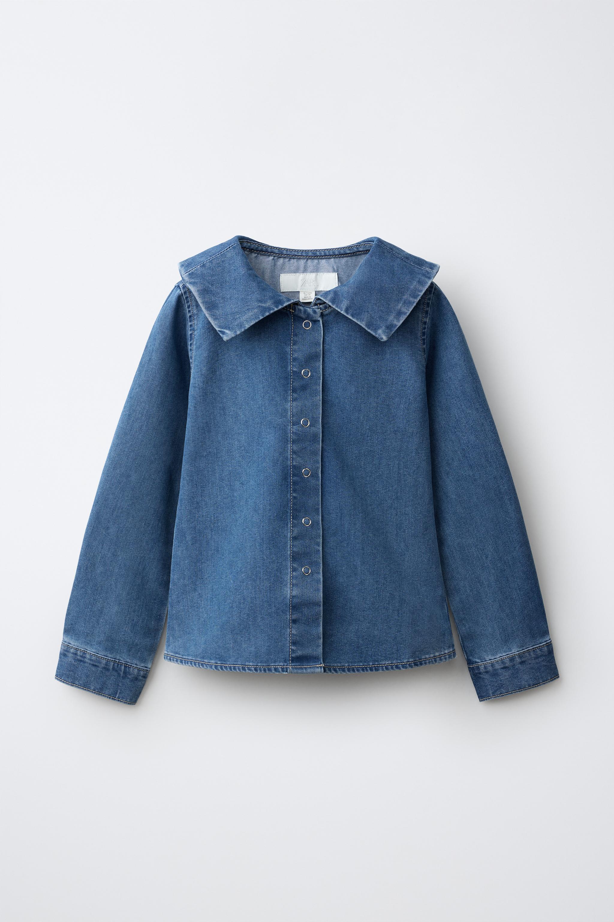 Детские рубашки Zara SAILOR COLLAR DENIM SHIRT