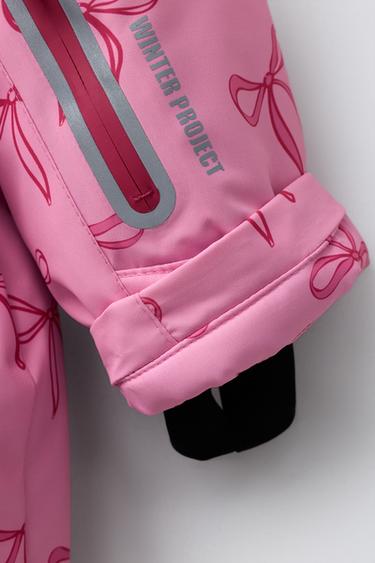 LONG WATER-RESISTANT AND WINDPROOF JUMPSUIT WITH BOWS - Pink by Zara - Image 3