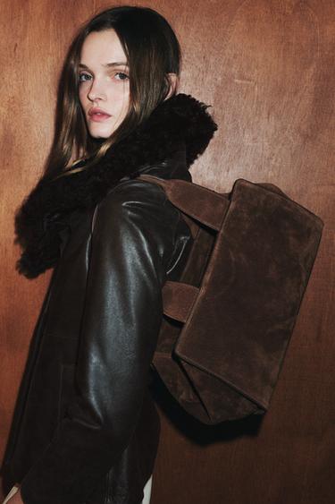 TÚI XÁCH DA LỘN CÓ HAI QUAI - Nâu Cognac từ Zara