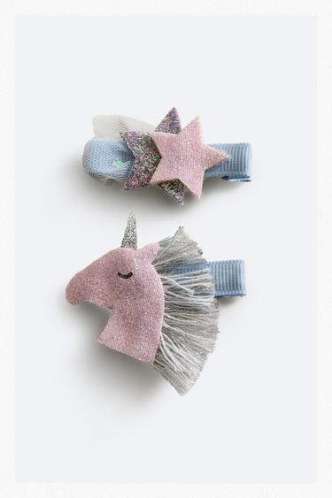 ポニーと星のキッズヘアクリップ (2個セット)マルチカラーZaraのポニーと星のキッズヘアクリップ (2個セット) - マルチカラー 