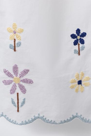 JUPE-CULOTTE POINT DE CROIX - Blanc de Zara - Image 3
