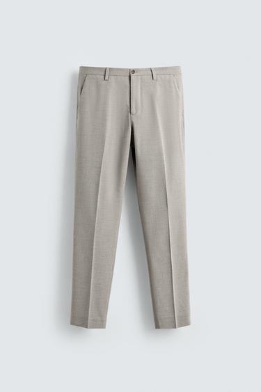 TEXTURED SUIT TROUSERS - Greyish by Zara