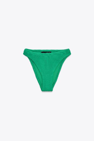 CULOTTE DE BIKINI TEXTURÉE - Vert de Zara - Image 2