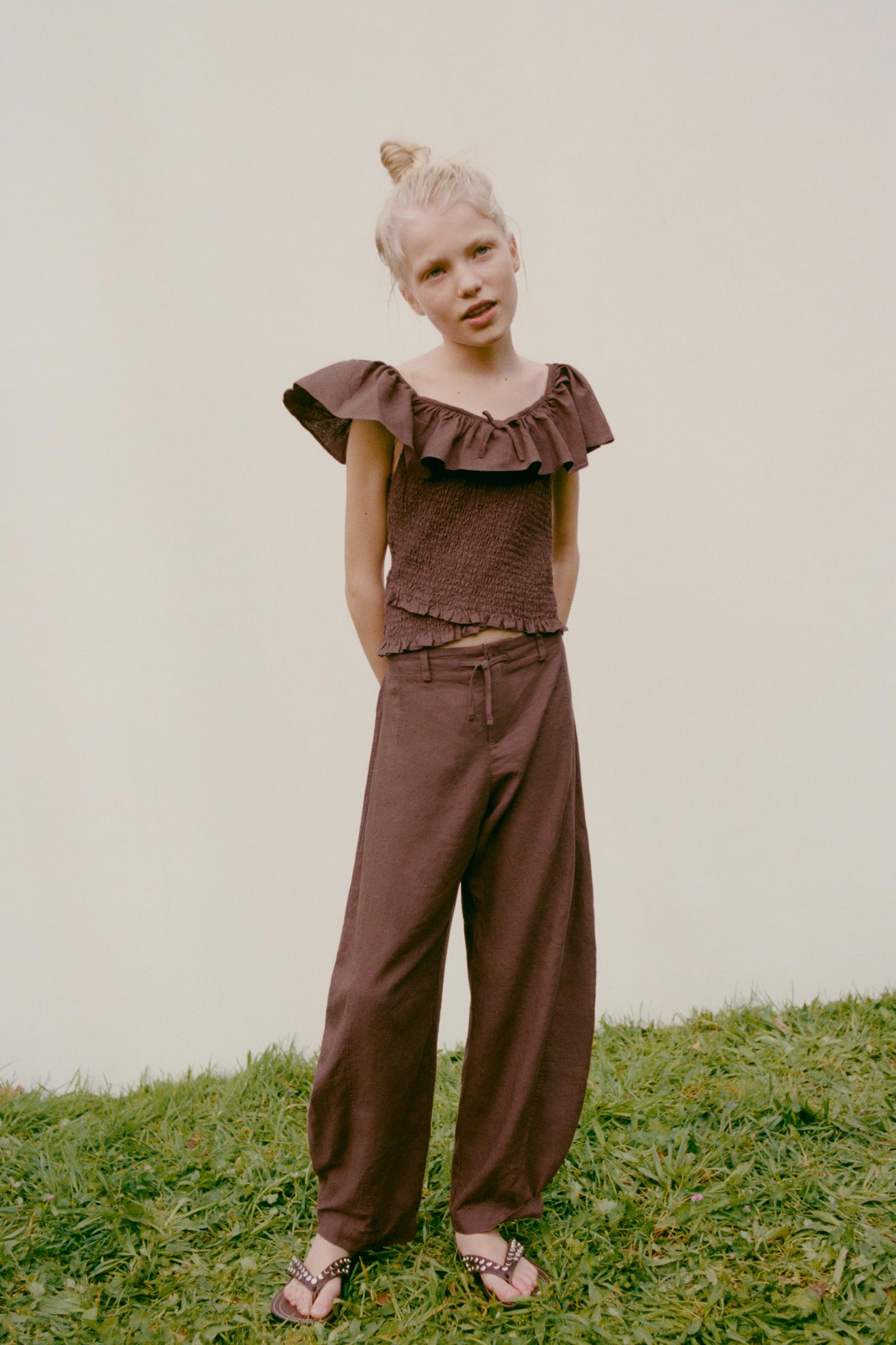LINEN BARREL PANTS