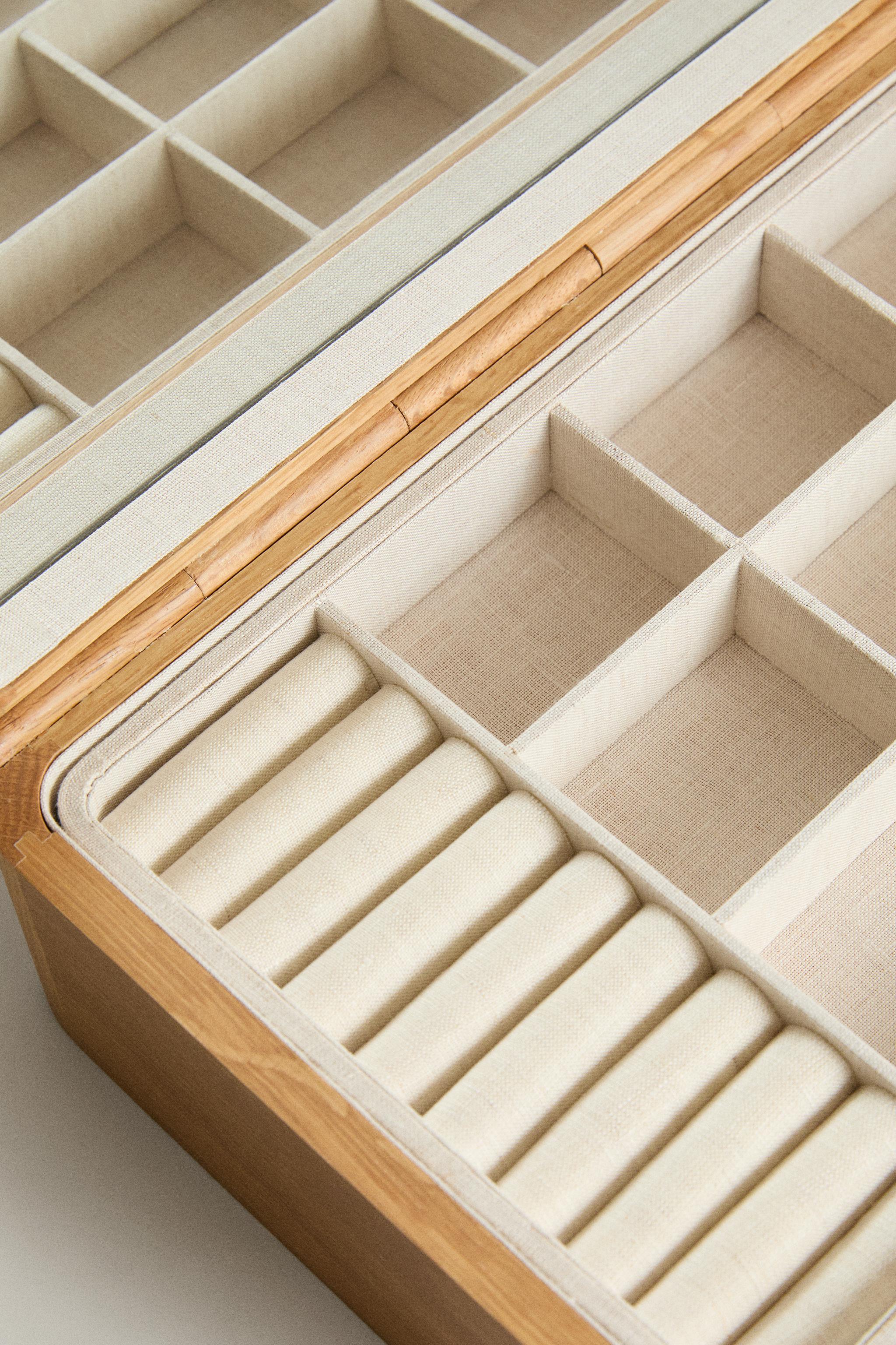 WOODEN JEWELRY BOX WITH MIRROR